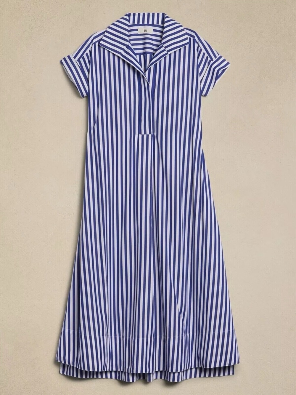 Banana Republic NWT Blue/White Striped Cruz Poplin Maxi Dress XS/S - Picture 4 of 5